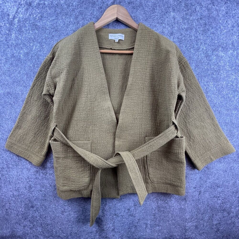 Texture & Thread Madewell Wrap Jacket Womens XXS Spiced Olive Belted Structured